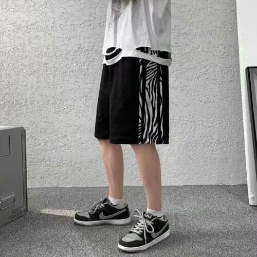 2021 Mens Joggers Sport Fitness Sportswear Tracksuit Sweatpants Leopard Splicing beach shorts Track Basketball training shorts