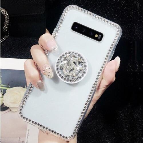 Soft TPU Silicone Case For Samsung Galaxy S10 Plus S21 S20 Ultra FE S9 S8 S10E S10Plus Note 20 10 Phone Covers Holder Stand Case