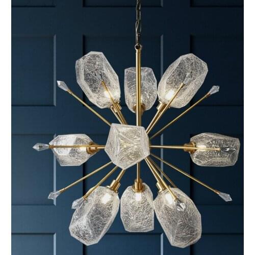 Nordic Diamond LED Chandelier lighting K9 Crystal Copper luxury hanging lamp for living room bedroom home deco creative fixtures