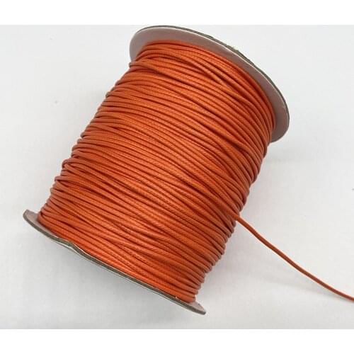 New 0.5 0.8 1.0 1.5 2.0mm Orange Waxed Cord Waxed Thread Cord String Strap Necklace Rope Beads for Jewelry Making