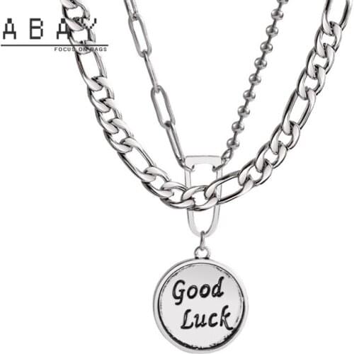 2021 New Abacus Banknote Pendant Necklace Men Women Fashion Retro Multi-layer Round card Temperament Design Sense Clavicle Chain