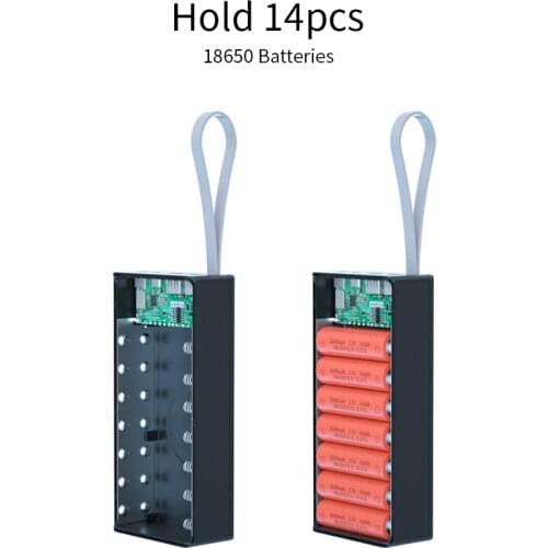 2021 NEW Removable welding-free14section18650 battery power bank kit mobile power shell DIY nesting PD fast charge treasure case