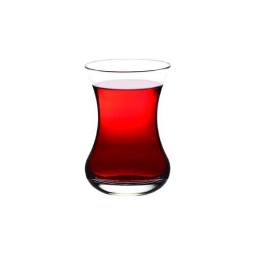 Set of 6 thin waist turkish tea cups high quality glasses - 5 hours presentation service - for six people - each glass 135 cc