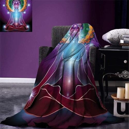 Yoga Throw Blanket Inner Peace Kundalini Yantra Mystical Eastern Energy Guru Esoteric Awareness Asana Warm Microfiber