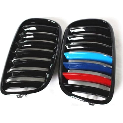 A Pair Left And Right For BMW X5 X6 E70 E71 E72 2008-2013 Car Front Kidney Grille Single Slats Racing Grills Auto Accessories