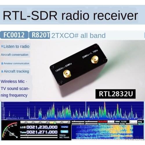 RTL08 Software-Defined Radio RTL2832U + R820t2 Full-Wave RTL-SDR Receiver Aviation Short-Wave Broadband