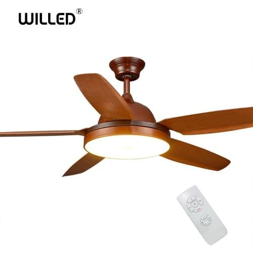 Industrial ceiling fan lamp American color dimming fans light simple wooded indoor lighting 110V/220V high quality