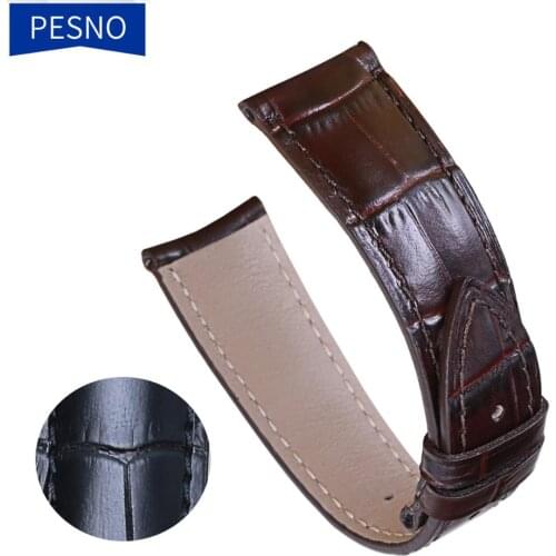 PESNO Compatible for Frederique Constant Classics FC-303/306/365/710/715 Genuine Leather Watch Bands Men Calf Skin LEather Strap