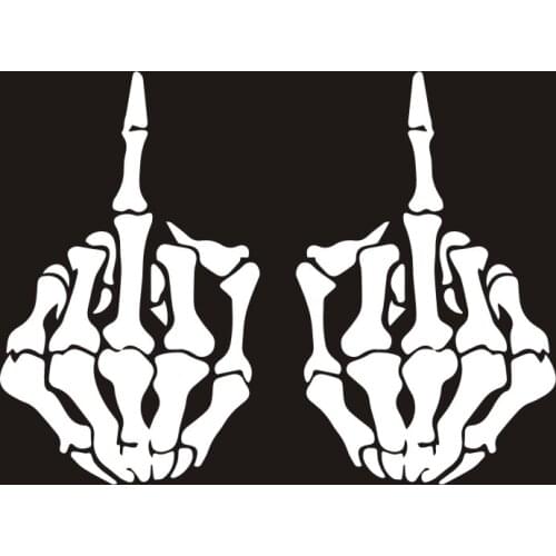 Skeleton Bone Hand Skull Finger Car Sticker Vinyl Decals Waterproof For Window Bumper Laptop