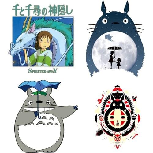 Japanese anime Totoro Patch Iron on Transfer for Clothes DIY T-shirt Applique Heat Transfer Vinyl Stickers Thermal Press