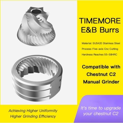 Timemore E&B Burrs Compatible With Chestnut C2 Manual Coffee Grinder Achieving Higher Uniformity And Higher Grinding Efficiency