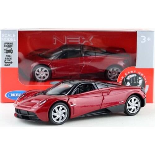 1:36 Scale Pagani Huayra Super Toy Car WELLY Diecast Model Pull Back Doors Openable Educational Collection Gift For Children