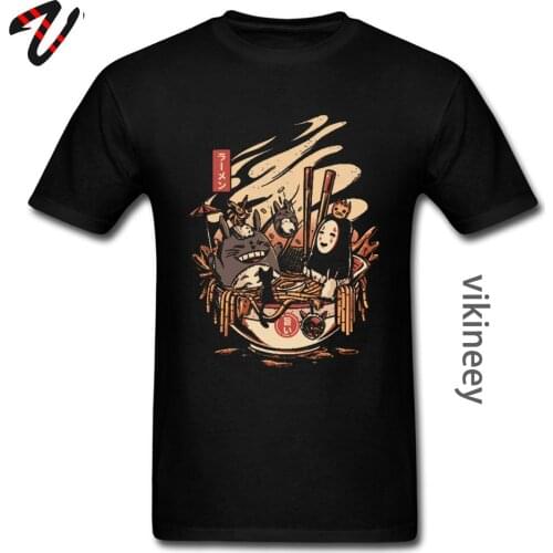 Neighbor Totoro Ramen Funny Comic Tshirts Miyazaki Hayao Ghibli No Face Anime Hipster T Shirt For Men Best Gift