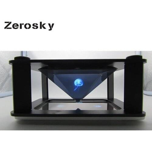 Zerosky 3D Hologram Display Type and Indoor Application Pyramid Hologram Display Hologram Pyramid Luxury Showcase For Smartphone