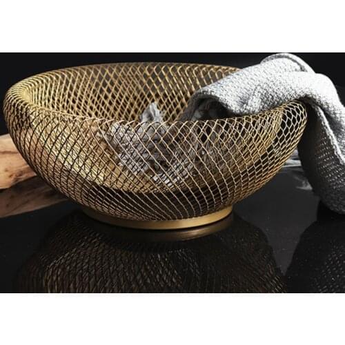 Creative iron Fruit basket storage fruit dish Drain basket stainless steel modern Home decoration