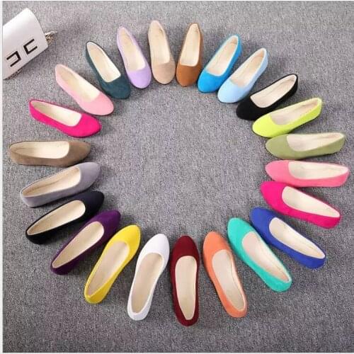 Women Flats Shoes Candy Color Pointed Toe Female Loafers Large Size Lazy Shoes Woman Spring Flock Ladies Ballet FlatS XKD1113