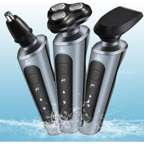 1pc 9D Beard Shaver 5W Electric Rechargeable Beard Clipper USB Shaver Washing Portable Nose Hair Trimmer