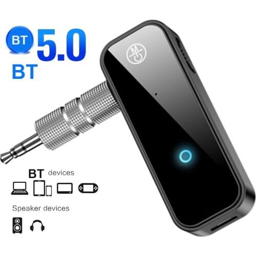 2 in 1 Wireless Bluetooth 5.0 Receiver Transmitter Adapter 3.5mm Jack For Car Audio Music Aux Handsfree Headset Dongle With Mic