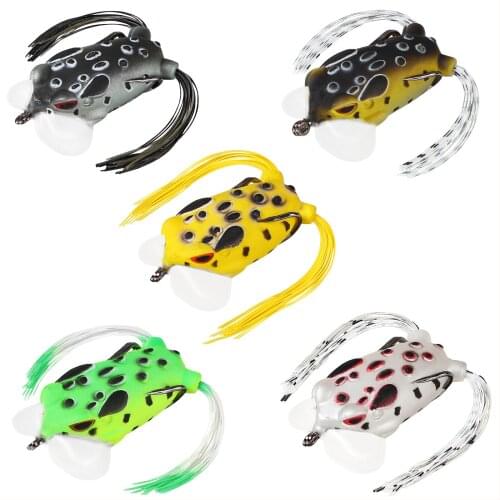 5 pcs Bionic Lure Modified Thunder Frog Fake Lure Soft Bait Thicken Silicone Simulation Lure Artificial Baits Sea River Fishing