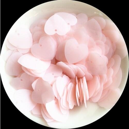 500Pcs/Lot Size 13*14mm Matting Pink Color Flat Heart Shape PVC loose Sequins With 1 Top Hole For Women Garments Accessories