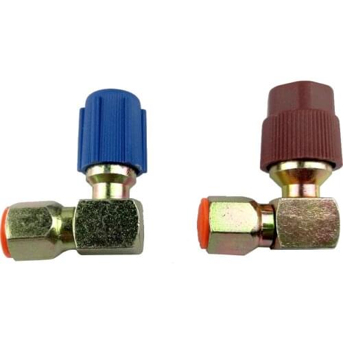 A/C High+Low Side Coupler R12 To R134a Adapter 90 degrees Quick Connector