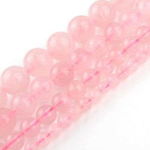 A+ Madagascar Rose Quartzs Round Beads Natural Stone Beads For Jewelry Making DIY Cahrms Bracelet Ear Studs 6 8 10mm 15 Inches