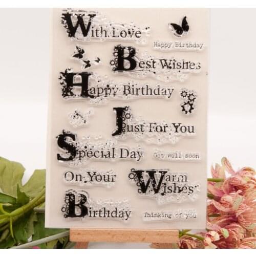 Alphabet Butterfly Transparent Clear Silicone Stamp Seal Cutting DIY Scrapbook Rubber Coloring Embossing Diary Decor Reusable