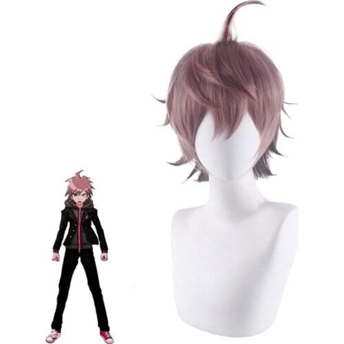 Anime Danganronpa Naegi Makoto Short Wig Cosplay Costume Dangan Ronpa Heat Resistant Synthetic Hair Men Wigs