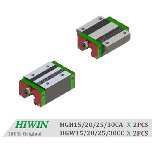 FREE SHIPPING HIWIN Original 2pcs/lot HGH15CA HGH20CA HGH25CA HGH30CA HGW15CC HGW20CC HGW25CC HGW30CC Block Linear Guide Rails