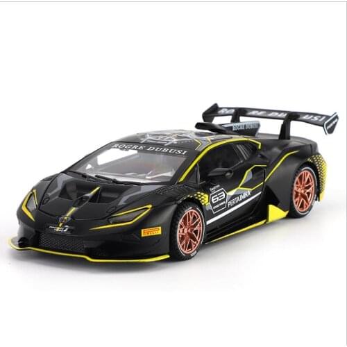 Alloy Car 1:32 Modified Lamborghini-Huracan Simulation Car Model Sound And Light Pull Back Toy Car Gift For Boys