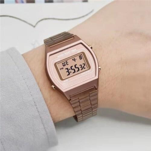 Steel Strap Watch Vintage LED Digital Sports Military Watches Electronic Wrist Band Clock Ladies Valentines Day Gift B640