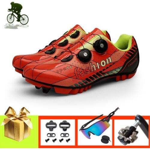 Men Sapatilha Ciclismo MTB Bike Cycling Shoes Add SPD Pedals Men Women Self-Locking Breathable MTB Riding Bicycle Cleat Sneakers