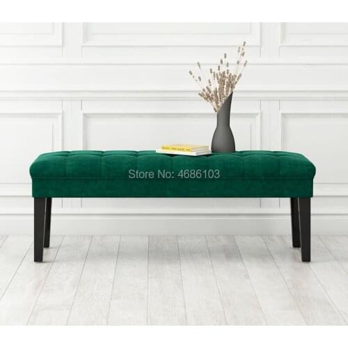 European shoes stool with Pine Wood leg wear sofa stool clothing store test shoes bench long stool bed end stool