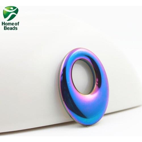 Hot sale fashion hematite rainbow Round pendant accessories diy accessories HP1128