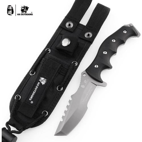 HX Outdoors Seal High Quality 440C Stainless Steel Camping Hunting Army Survival Knife Outdoor Tools 58HRC Tactical Knives