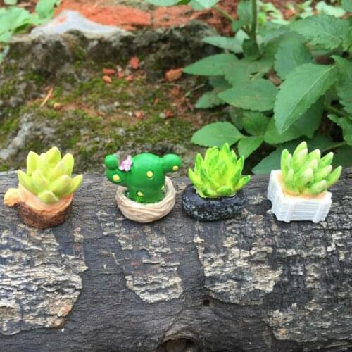 Artifical Miniature Cactus Resin Mini Micro Landscape Bonsai Plant Decoration DIY Fairy Garden Accessory Table Decor