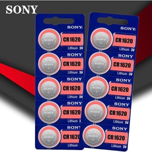 10pc Sony 100% Original CR1620 Button Cell Battery For Watch Car Remote Key cr 1620 ECR1620 GPCR1620 3v Lithium Battery