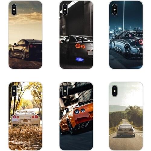 JDM Car NISSAN GTR Metal For Apple iPhone X XR XS 11Pro MAX 4S 5S 5C SE 6S 7 8 Plus ipod touch 5 6 Transparent Soft Cases Covers