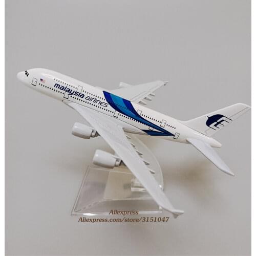Alloy Metal Blue Air Malaysia Airlines A380 Airplane Model Malaysia Airbus 380 Airways Plane Model Diecast Aircraft Gifts 16cm