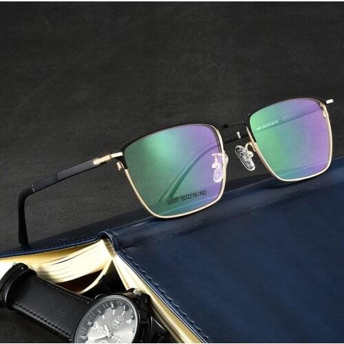 Titanium Alloy Optical Glasses Frame Men Ultralight Square Myopia Prescription Eyeglasses Male Metal Full Screwless 3007