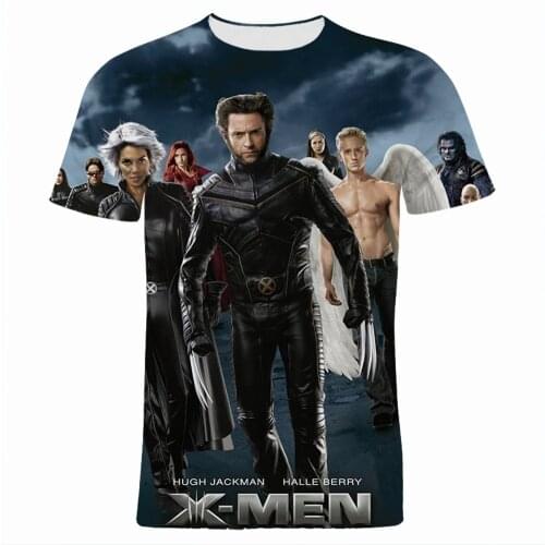 2021 New Fashion Mens T-shirts Summer Marvel X-Men 3D Print Women Tee Shirt Short Sleeve Cool Boy Girl Kids Clothing
