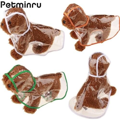 Petminru Waterproof Transparent Dog Clothes Raincoat Chihuahua Teddy Rain Coat Pet Small Large Dogs Clothes Clothing