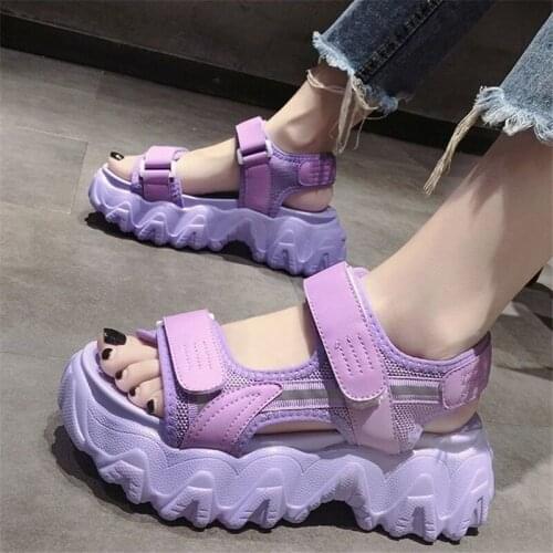Sports Sandals Female Ins Tide Summer 2021 New Fashion Casual Thick Bottom Sandals Women Roman Platform Shoes Zapatos De Mujer
