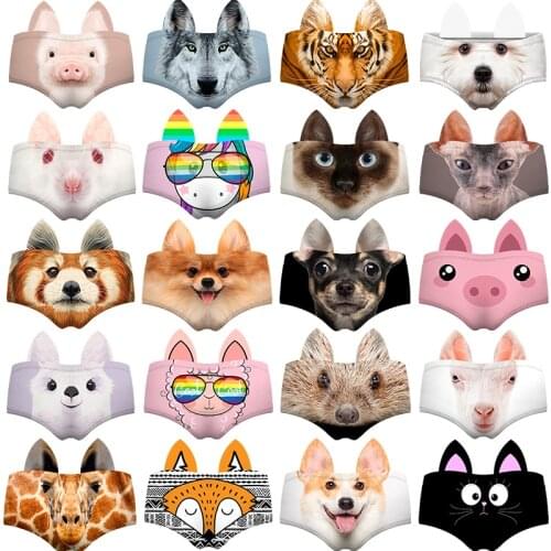 3D Sexy Animal Red Panda Pig Ears Hot Female Lingerie Briefs Print Underwear For Women Cute Panties For Lady