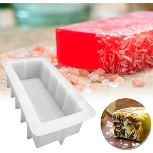 500ml Rectangle Soap Mold DIY Soap Making Silicone Mold Non-stick Pudding Muffin Cake Chocolate Baking Food Grade Silicone Mold