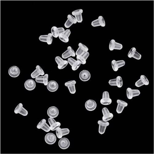 50pcs/lot Silicone Rubber earring clasp styles Ear Nut Earrings Jewelry Accessories Plugging Earring back Earstud Findings