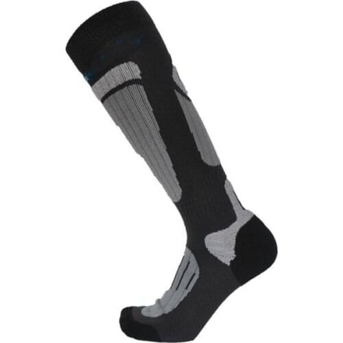 SKI-107Winter Outdoor CoolMax Thickened Quick-drying Draining Ski Socks Mens Socks and Womens Socks Gray-black
