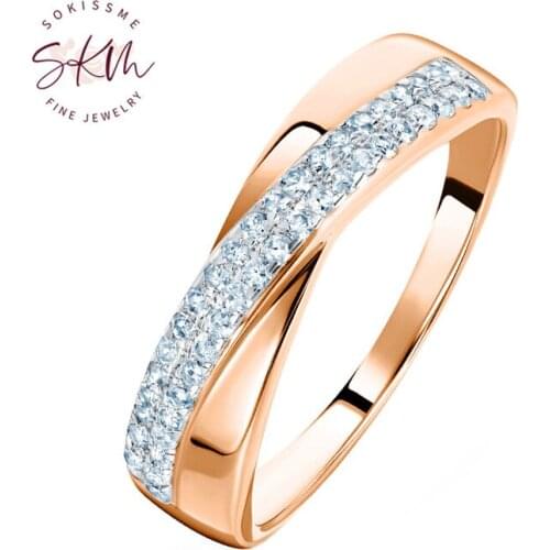 SKM Vintage designer rings 14k rose gold rings for women Engagement rings designer Promise Luxury Fine Jewelry