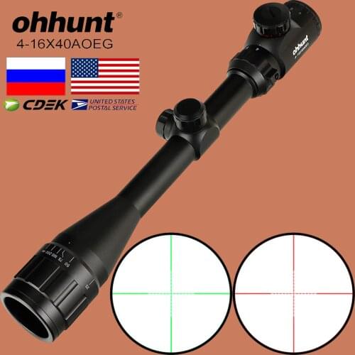 Ohhunt 4-16X40 AOEG Tactical Riflescope Mil Dot Optical Rifle Scope Red Green Illuminated Wire Reticle Hunting Optics Scope