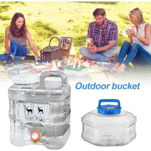 6L/10L Odorless Water Storage Bucket Car Food-grade Material Camping Water Tank Barrel Travel Container With Handle Faucet